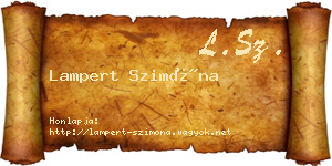 Lampert Szimóna névjegykártya
